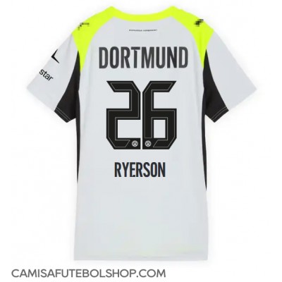 Camisa de time de futebol Borussia Dortmund Julian Ryerson #26 Replicas 2º Equipamento Feminina 2025-26 Manga Curta Camisa de time de futebol Borussia Dortmund Julian Ryerson #26 Replicas 2º Equipamento Feminina 2025-26 Manga Curta